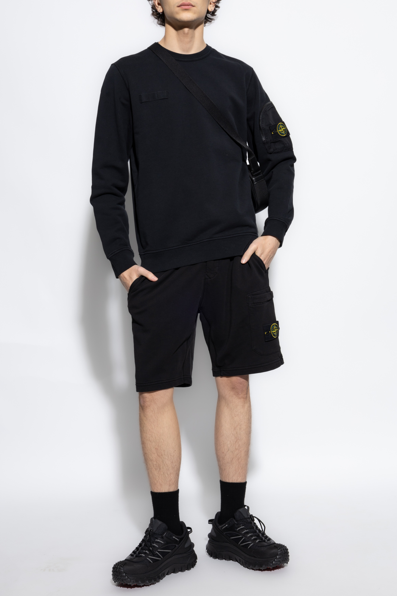 Black Sweatshirt with sleeve pocket Stone Island Vitkac GB